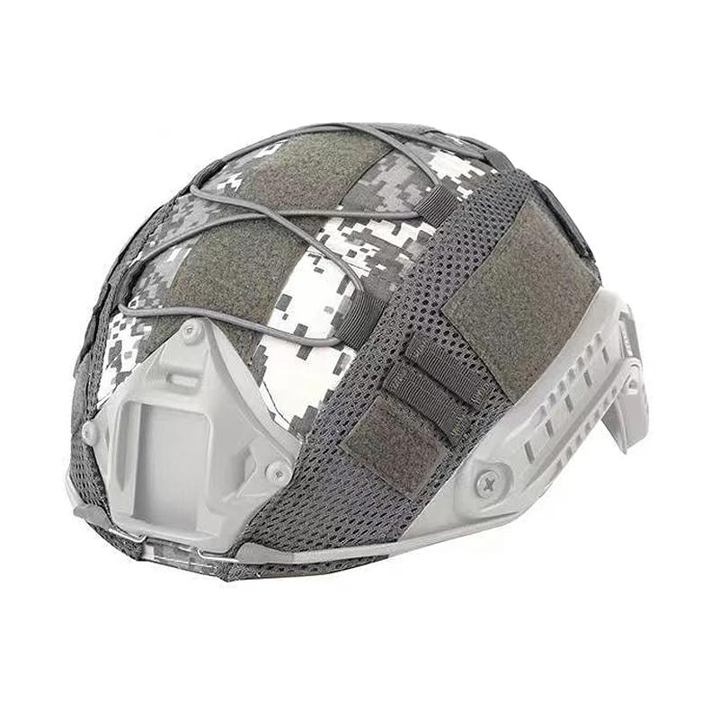 Capa de capacete tático camo rápido airsoft paintball capacete de corte alto pano caça tiro capacete acessórios com cabo elástico - Image 1