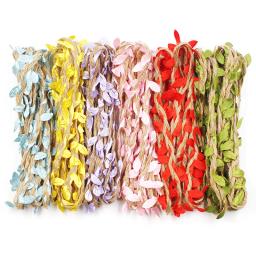 Fio de juta natural com folhas artificiais, Serapilheira, Fita de folha para casa, Casamento, Decoração para festa na selva, 10m - Image 1