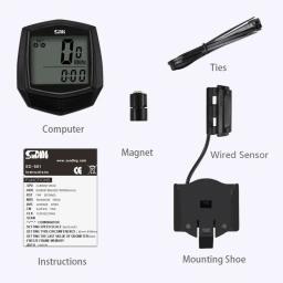 Sunding-Computador De Bicicleta À Prova D' Água Com Display Digital LCD, MTB Bicicleta Odômetro, Velocímetro, Ciclismo Com Fio Cronômetro Acessórios - Image 5
