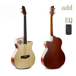 Guitarra acústica elétrica com EQ, personalizado, 6 cordas, Full Handmade, Cutaway Design, Folk, alta qualidade, 40 polegadas - Image 1