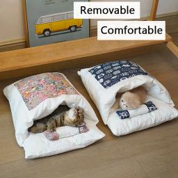 Casa de Cama Removível Kawaii para Gatos, Cama Grande Cão Pet, Caverna do Gato, Comida Confortável, Artigos para o Lar Bonito, Produtos para o Lar para Adultos - Image 1