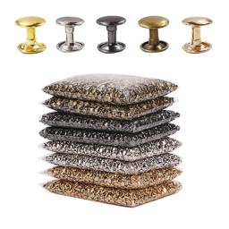 100 conjuntos de rebites de metal com tampa dupla, 6mm 8mm, rebites redondos para artesanato de couro, bolsa, cinto, roupas, chapéu, sapatos, coleira de animais de estimação, decoração - Image 1
