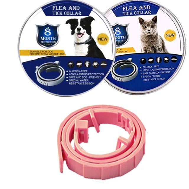 Colar Ajustável Antipulgas e Carrapatos para Pets - Proteção de 8 Meses com Repelente Destacável para Cães e Gatos