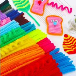 Hastes de chenille coloridas limpadores de cachimbo de pelúcia haste de enfeites com fio varas torção vara tira de cabelo diy artesanato brinquedos educativos atacado - Image 2