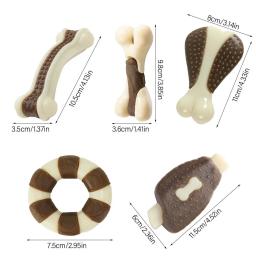 Náilon + couro osso do cão brinquedos para animais de estimação natural não-tóxico anti-mordida molares filhote de cachorro brinquedos para animais de estimação mastigar jogo durável cuidado dental varas - Image 5