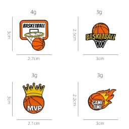 Criativo Basquete Esmalte Broche, Flame Game Time, MVP Crown, Basquete Sport Metal Badge, Punk Roupas Lapel Pins, Presente Da Jóia - Image 6