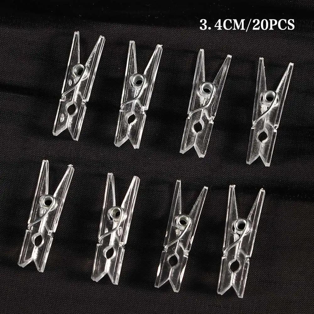 20/50/100 pçs clipes transparentes grampos de roupas primavera pendurado braçadeira de plástico clipes de linha prendedores de roupa para fotos pano papel - Image 1