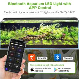 Aquário inteligente luz com temporizador ajustável, espectro completo, controle de aplicativos, aquário luz, água doce e água salgada, 5 modos - Image 2