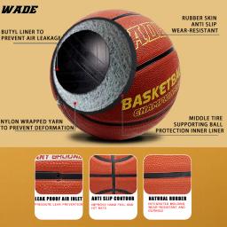 WADE-Bola de basquete original para crianças e adultos, bola de borracha ao ar livre, bola de treinamento, tamanho 7 - Image 4