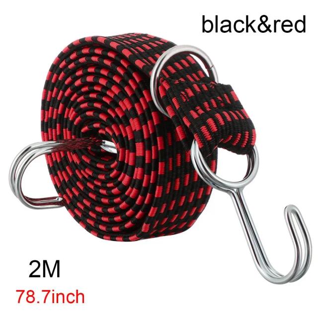 Corda Elástica de Borracha para Bicicletas e Motocicletas com Ganchos e Fixação para Teto Rack