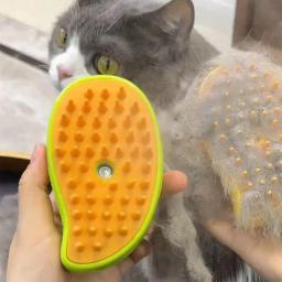 Escova de vapor elétrica para gato, pulverizador de água, Pet Grooming, gatinho Pet Comb, removedor de cabelo de silicone macio - Image 2