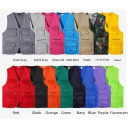 Trabalho e lazer all-match verão colete de pesca multi-bolso colete high-end logotipo personalizado impresso texto da marca - Image 3