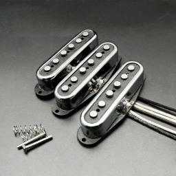 Alnico-captador de guitarra elétrica, estilo ST 5 escalonado, tampa de latão aberta, bobina de fibra, captador ST, cromo vintage - Image 6