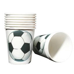 Disney esportes futebol festa de aniversário decoração copo papel branco futebol soprando dragão utensílios de mesa descartáveis - Image 1