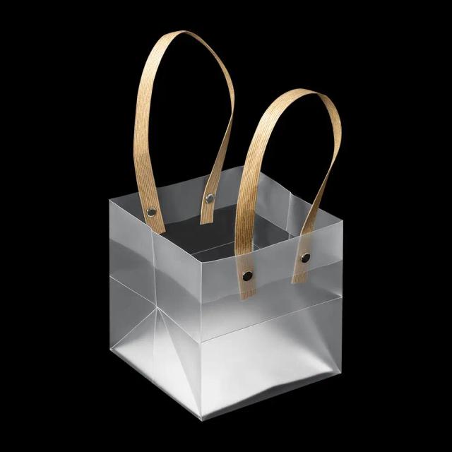 Bolsas de Presente Frosted PP com Alças - Embalagem Elegante para Flores e Decorações de Alta Qualidade