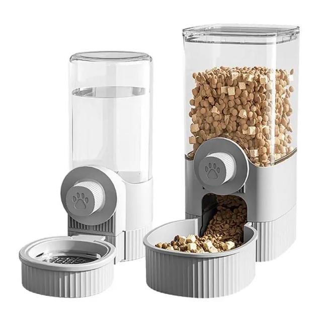 Alimentador Automático Pet com Dispensador de Água Removível e Grande Capacidade para Gatos e Cães