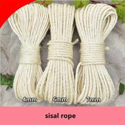 Corda de sisal para gato escalada, corda de cânhamo verde Handmade Cat Scratching Post, lixo DIY, cor primária, 6mm, 8mm x 20m - Image 1