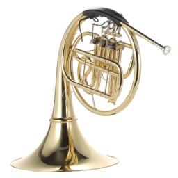 Single French Horn com Carry Case, 3 chaves, latão, laca dourada, Single-Row Split, instrumento de sopro, Cupronickel bocal, Bb - Image 1