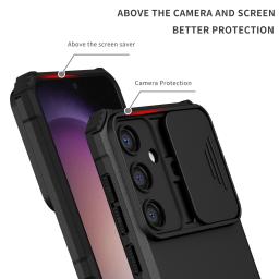 Capa preta rígida anti-queda para Samsung Galaxy, capa Kickstand, A55, A15, A35, A53, A54, 5G, A14, A34, A05S, S24 Ultra, S22 Plus, S21, FE S23 - Image 3