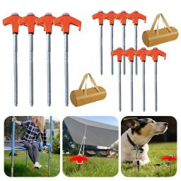 Parafuso resistente em estacas de barracas, estacas de acampamento com saco de armazenamento, brilho no escuro, dosséis e tendas, 4 PCs, 8PCs, 20 cm, 25cm - Image 1
