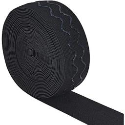Non-Slip Silicone Gripper Band, Elástico para Projeto de Costura Vestuário, Preto, 1.5 "Wide, 6 Jardas - Image 1