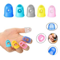 Manga de dedo de silicone 5/10 peças tocando piano ponta dedal escavada respirável deslizamento anti-escaldante agulha livro flip dinheiro etc. - Image 5