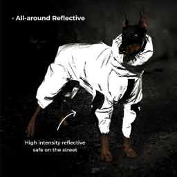 Macacão reflexivo de corpo inteiro, capa impermeável, roupas ao ar livre, jaqueta para cães pequenos e grandes, pet suprimentos, protetor solar - Image 4