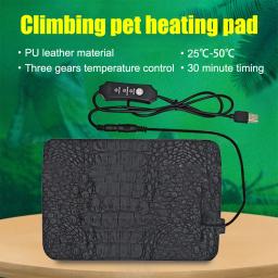 Almofada de aquecimento para animais de estimação, terrário, réptil, cobertor elétrico usb, aquecedor, 3 engrenagens, controlador de temperatura ajustável, incubadora - Image 3