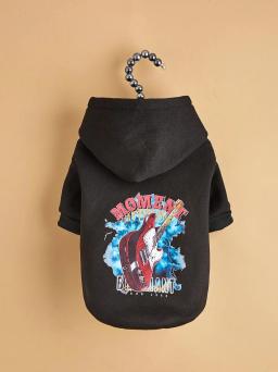 Roupas impressas em veludo confortáveis para animais, moletons quentes para cães e gatos, simples e trela - Image 1