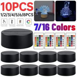3d led luz base com controle remoto, suporte da lâmpada, placa base, lâmpada de acrílico, anime, 7 cores, 16 cores - Image 1