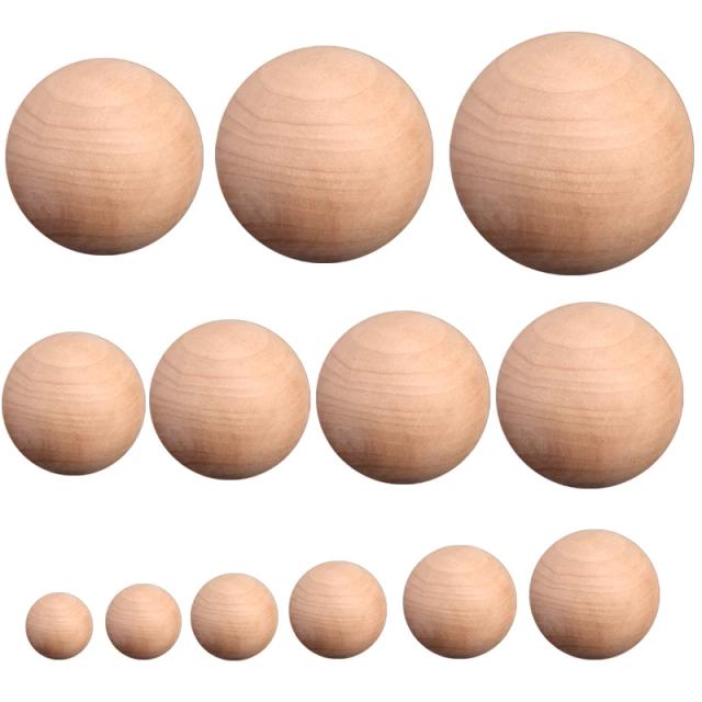 Contas de Madeira para DIY: Bolas Naturais Sem Buraco para Esculturas e Joias em Vários Diâmetros de 6mm a 90mm