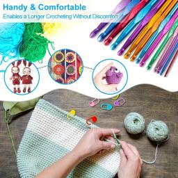 Agulha de tricô romântico Crochet Hook, Multi Size Multi Tool, Artesanato criativo, Ferramentas essenciais de tecelagem DIY, Conjunto 100pcs - Image 4