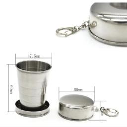 Copo Dobrável De Aço Inoxidável, Panelas De Acampamento, Xícaras Retráteis, Utensílios de acampamento, Louça Dobrada, 75 ml, 150 ml, 250ml - Image 3