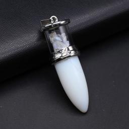 Pingente em Forma de Bala Reiki para Fazer Jóias, Pêndulo Cristal Natural, Garrafa Desejando, Encantos Lapis Lazuli, Colar DIY - Image 3
