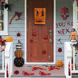 Halloween Decoração Assustador Adesivo, Parede Assustador Horror, Pegada Handprint, Sangue, Crânio, Janela - Image 2