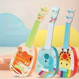 Guitarra ukulele de criança, brinquedo musical divertido e compacto, design amigável para iniciantes, ferramenta educacional do motor, 14 ", 1pc - Image 1