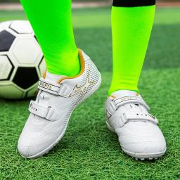 Crianças Sapatos De Futebol Americano, Solas De Treinamento, Solas De Borracha TF, Unhas Desfiadas, Velcro Doub Sapatos - Image 4