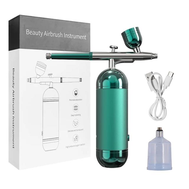 Airbrush Portátil com Compressor: Kit Completo para Unhas, Bolos, Tatuagens e Maquiagem com Spray de Oxigênio e Escova de Ar