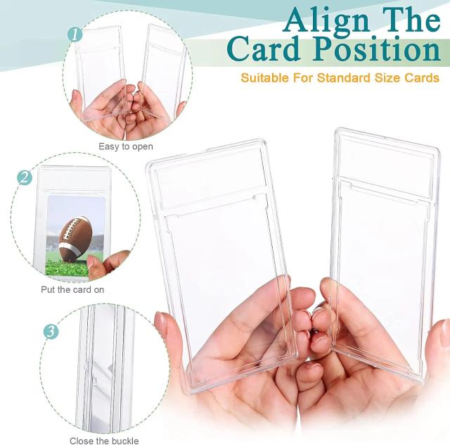 Protetor de Cartas para Trading Cards, Estojo Transparente para Cartas de Baseball Com Etiqueta Posição para Exibição de Esportes