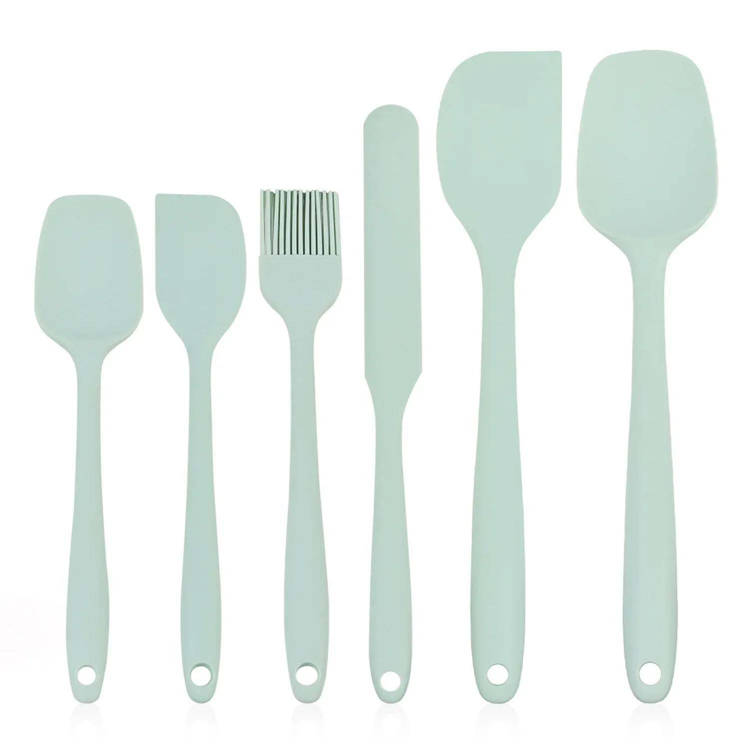 Conjunto De Espátula De Silicone Resistente Ao Calor, Utensílios De Cozinha, Raspadores De Creme De Bolo, Escova De Óleo, Ferramentas De Cozimento De Salada, Produto comestível, 6Pcs - Image 1