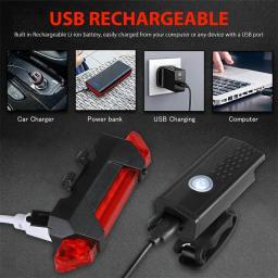 Luz da bicicleta usb led recarregável conjunto mtb bicicleta de estrada frente volta farol lâmpada lanterna ciclismo luz accessorie - Image 5