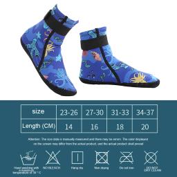 Neoprene Snorkeling Shoes para crianças, Mergulho com aletas meias para crianças, Botas protetoras para pés de praia, Natação Mantenha Quente, 3mm, Inverno - Image 5