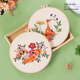 Kits de entrada para bordados para adultos e crianças, padrões fáceis artesanais, animais, plantas, flores, esquilo, iniciantes, bricolage - Image 4