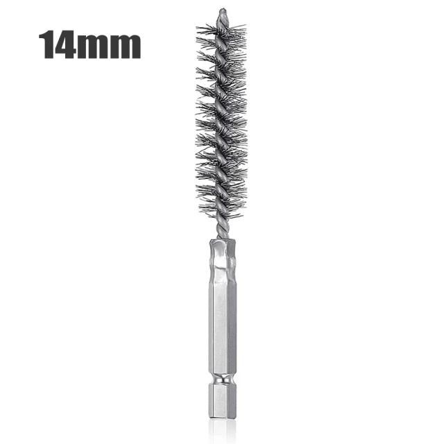 Escova de Limpeza Hexagonal 9-25mm para Remoção de Ferrugem e Pintura em Tubos - Ferramenta Ideal para Polimento e Lavagem