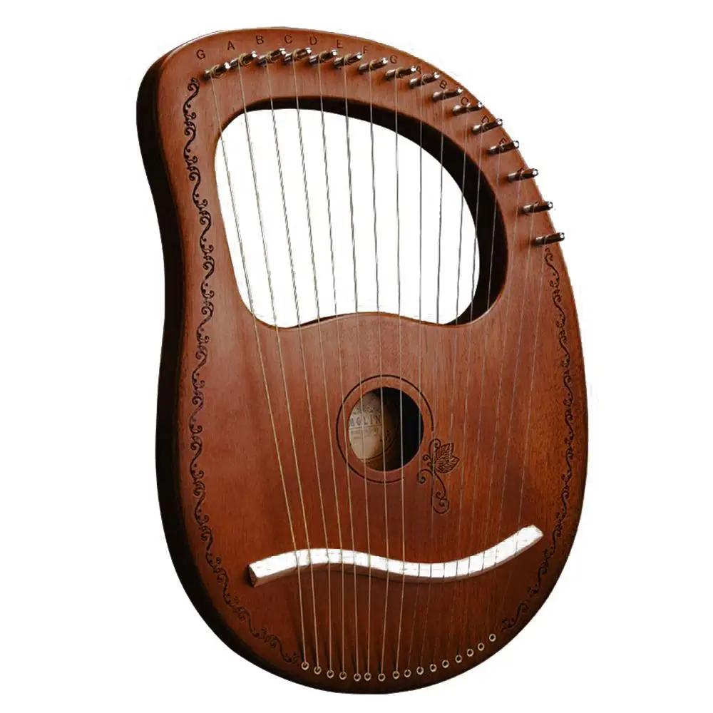 Harpa Lyre Harpa para amigos 16 cordas de metal Lyra com saco, Cordas orquestrais, acústico de mogno resistente - Image 1
