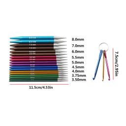 9 pares de agulhas de crochê intercambiáveis de alumínio multicolorido conjunto de agulhas de tricô circulares ferramentas de tecelagem acessórios de tricô de fio - Image 2