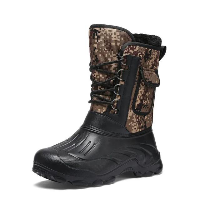 BUQU Botas de Neve Masculinas 2025 Plataforma Quente Impermeável Antiderrapante Pelúcia Grosso Tamanho 40-46