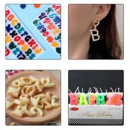 Molde de silicone de resina epóxi do alfabeto inglês A-Z letra 0-9 número chaveiro brinco pingente diy artesanato ferramenta de fundição molde de resina - Image 4