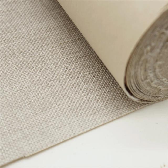 Tecido de Linho Auto-adesivo para Artesanato, Embalagem de Presentes e Decoração de Ambientes 45x90cm