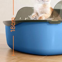 Grande capacidade gato areia caixa, plástico anti-respingos gatos sanita, pet sandbox, bandeja do gatinho, Bedpan, limpeza bacia do banho suprimentos - Image 3